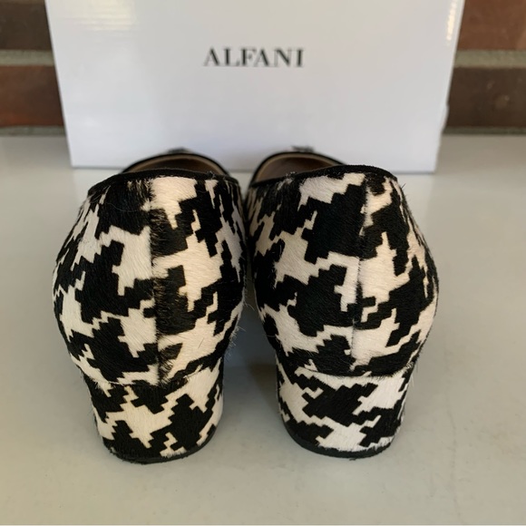 Alfani Womens Cashh Black-Ivory Plaid Slip On Block Heel Pumps Shoes US 8 M - Picture 7 of 9